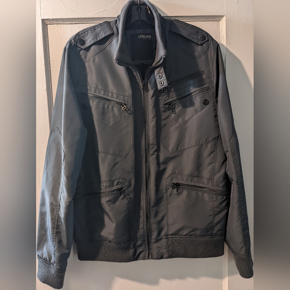 Urban Heritage Men's Military-Style Field Jacket in Charcoal Gray size:XL